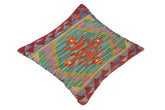 handmade Traditional Pillow Red Blue Hand-Woven SQUARE 100% WOOL kilim throw pillow